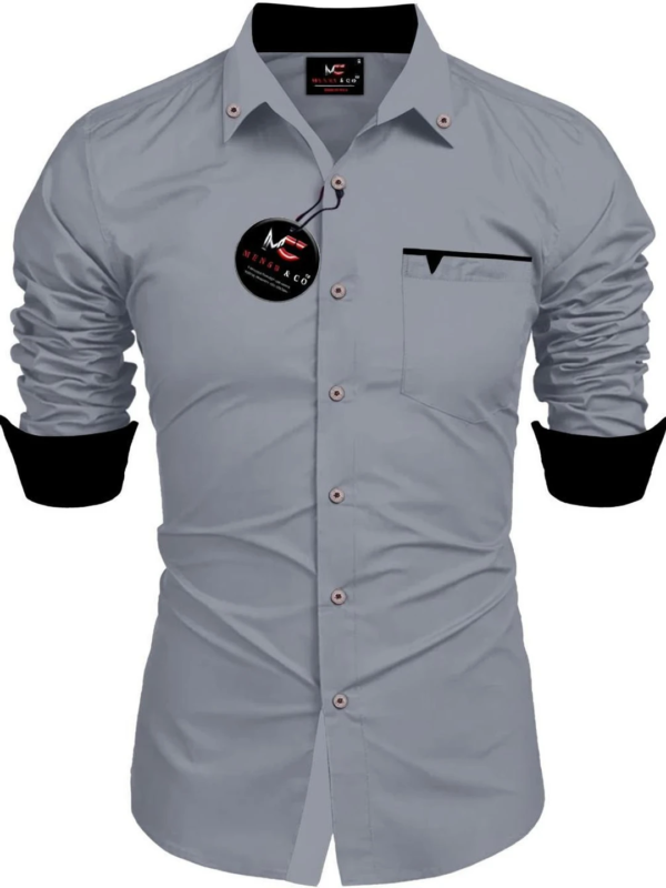 Men Regular Fit Solid Button Down Collar Casual Shirt